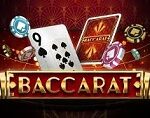 Online baccarat casino table with live dealer and digital betting interface